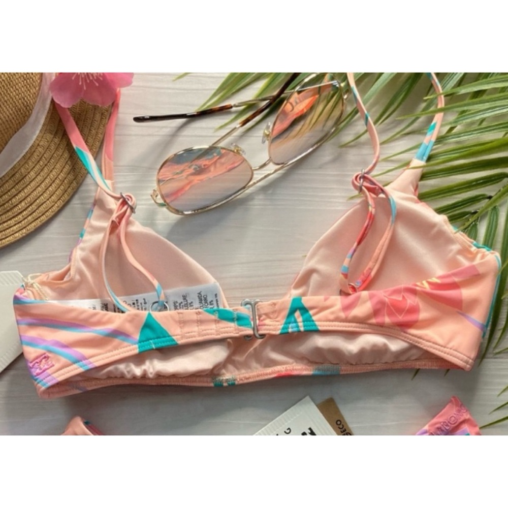 Billabong ECO 🌸 Lost in Daydreams Tropical Pink Floral Bralette Bikini Top - Picture 8 of 12